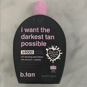 New never used…Darkest Tan Possible UV Tanning Bed Lotion - Black and Pink